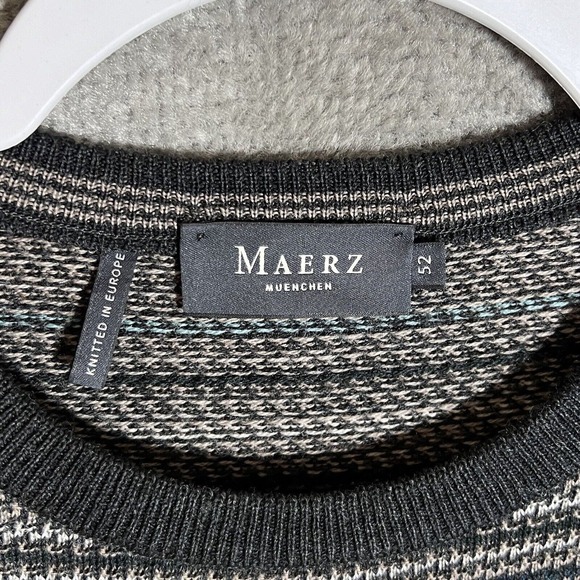 Maerz Virgin Wool Long Sleeve Crew Neck Pullover Knit Sweater Mens US Size Large - Picture 3 of 6
